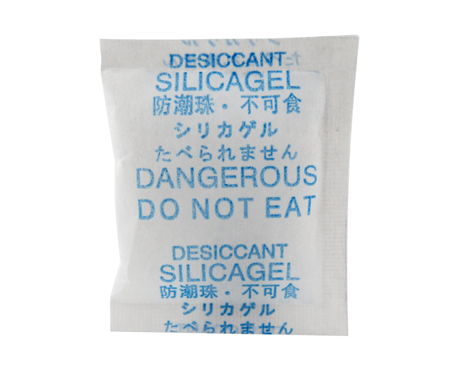 Non-woven blue letter Chinese, Japanese and English high-quality transparent storage silica gel desiccant
